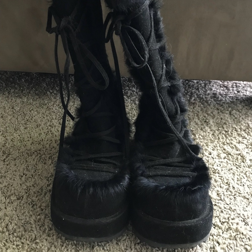 Demonia Witchy Ritual Fuzz Boots